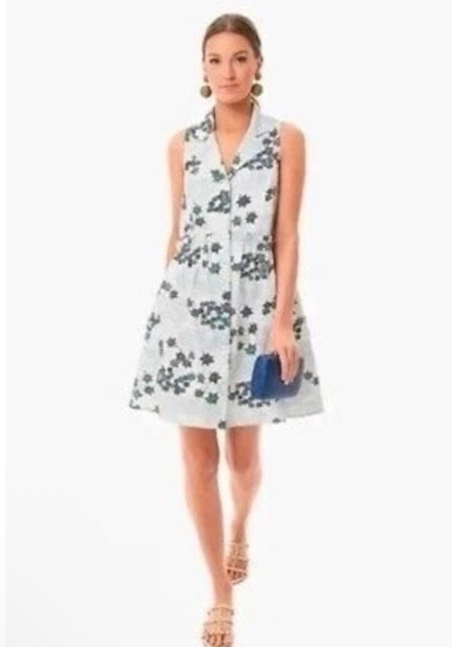 Tuckernuck Royal Provence Breeze Floral Sleeveless Shirt Dress XS NWT